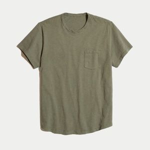 Marine Layer Saddle Pocket Tee in Thyme/White /